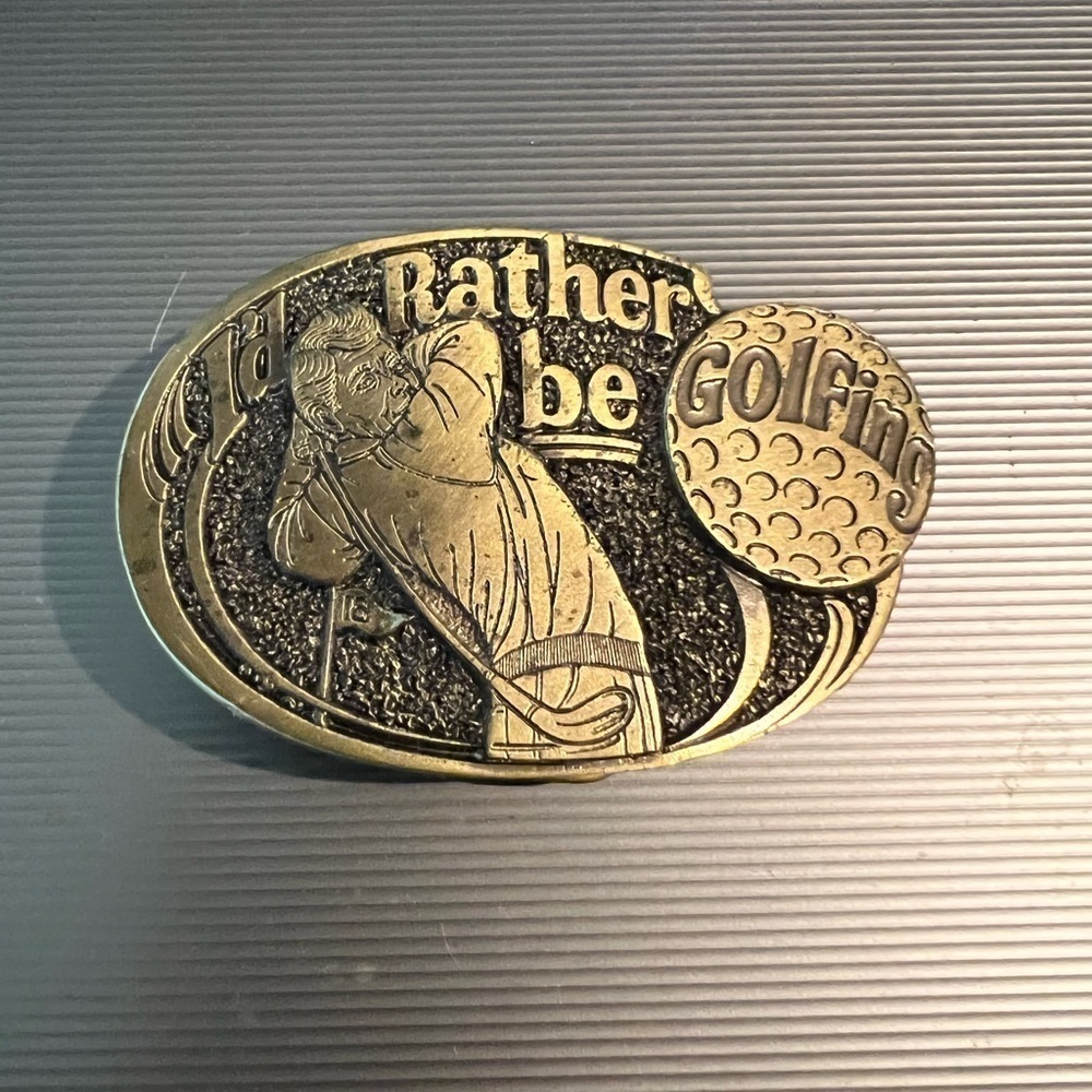 I’d Rather Be Golfing Belt Buckle